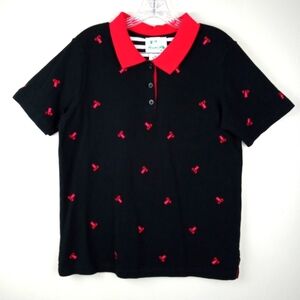 Vintage Quacker Factory 10% Cotton Embroidered Lobster Button Up Polo Shirt Sz.M